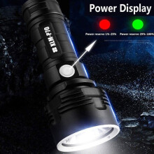 LED-Taschenlampe, wiederaufladbarer 26650-Akku per USB, 10000 Lumen, wasserdichte Aluminiumlegierung für Notfälle im Freien