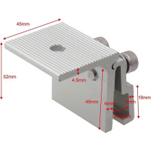 Morsetto per coperture a doppia pendenza in alluminio 45x52mm argento per pannelli solari, preassemblato