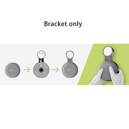 Support mural compatible avec Google Nest Mini 2e génération, ABS blanc, sans perçage, gestion des câbles. 1