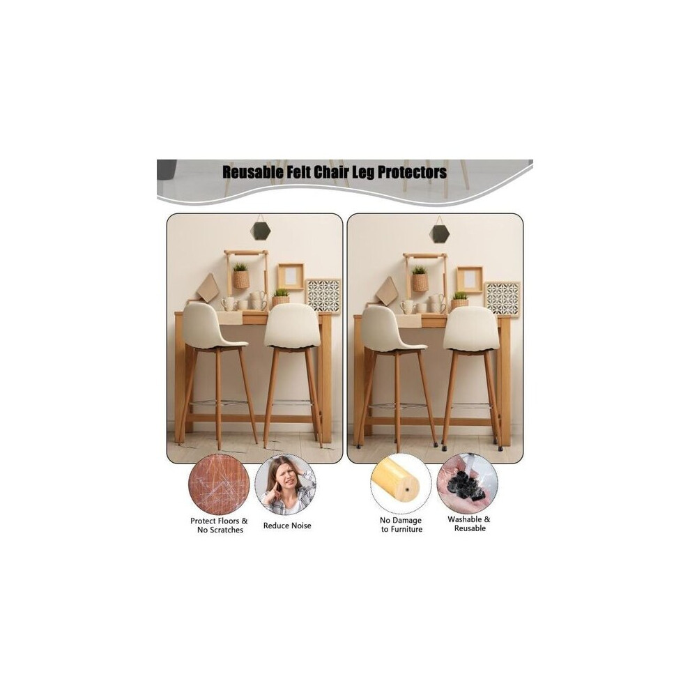 Non-Slip Durable Chair Leg Pads, Felt And Tpr 40 Pieces, Anti Scratch Noise Reduction Caps For Table Chair Legs 14-20Mm 6901508534780