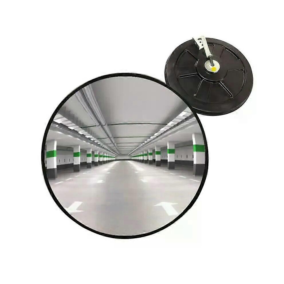 30Cm Convex Traffic Mirror With Adjustable Bracket, Shatterproof Pc For Blind Spot Elimination In Warehouse, Driveway Shop Security 6901508594623