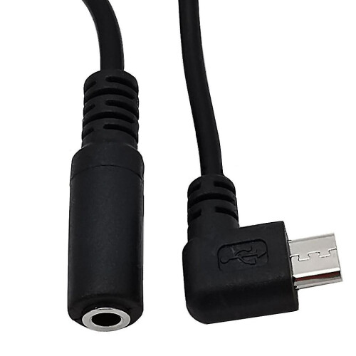 Adaptador Micro USB em Ângulo Direito de 6 Polegadas para Conector 3.5mm Compatível com Celulares Android para Conversão de Áudio 1