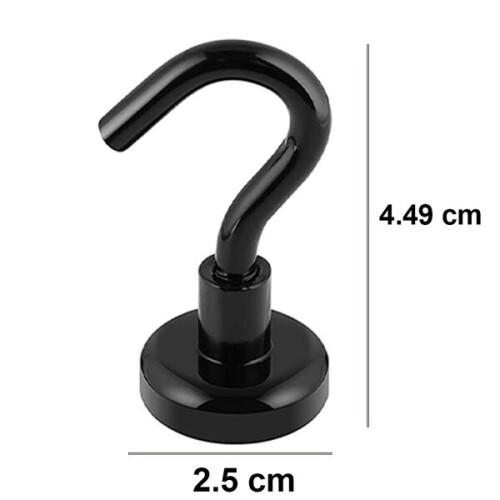 Μαγνητικά Γάντζια 25kg Νεοδύμιο, 8 τεμ. Μαύρα για Κουζίνα Γκαράζ, Χωρίς Γυμνάσιο 1