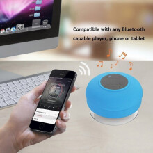 Bluetooth Speaker with Full-Frequency Sound IPX7 Waterproof, Portable Speaker with Suction Cup for Shower, Pool, Outdoor