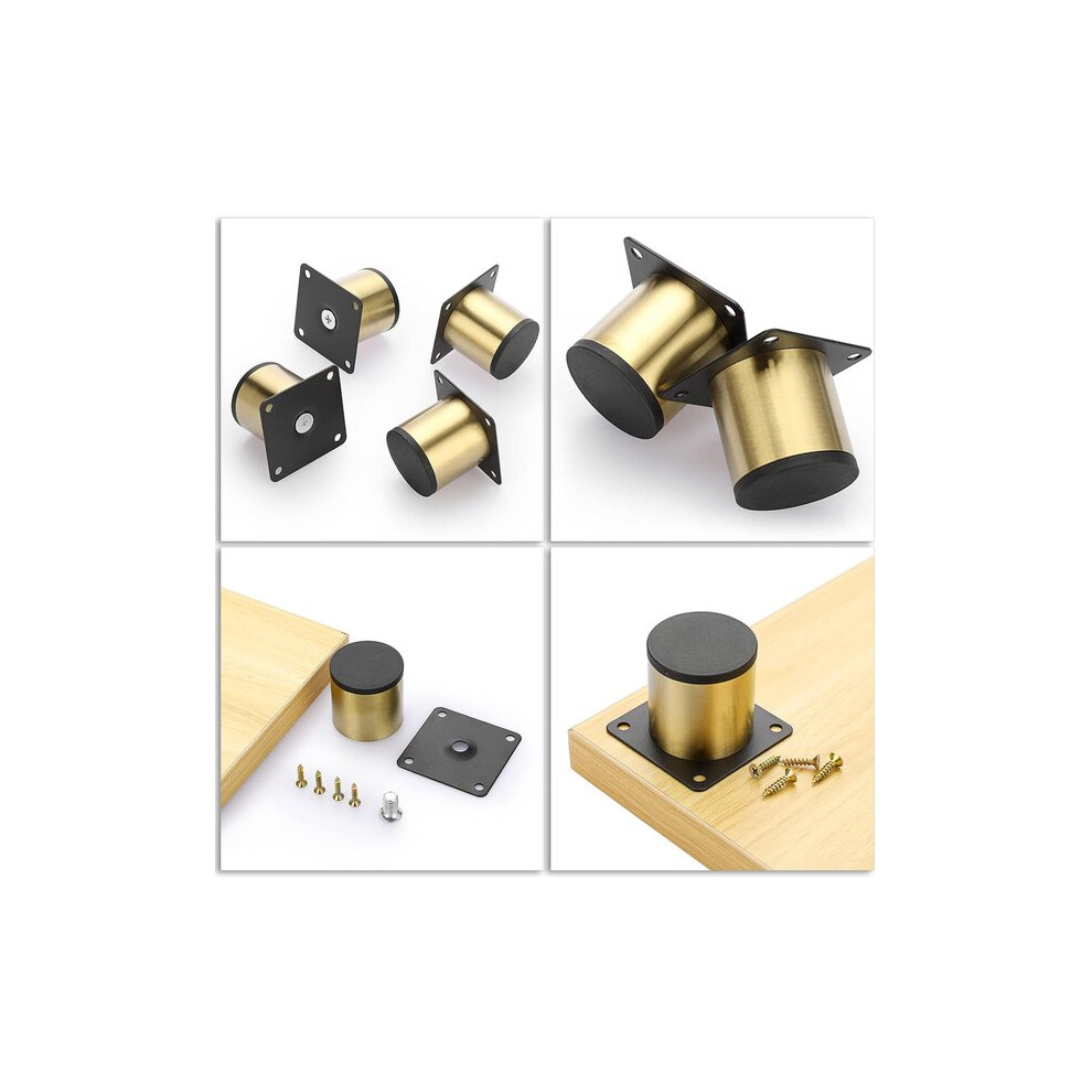 Adjustable Furniture Legs 4 Sets, Stainless Steel Rust-Proof, Sturdy Round Base For Easy Cleaning Noise Reduction 6901508526112