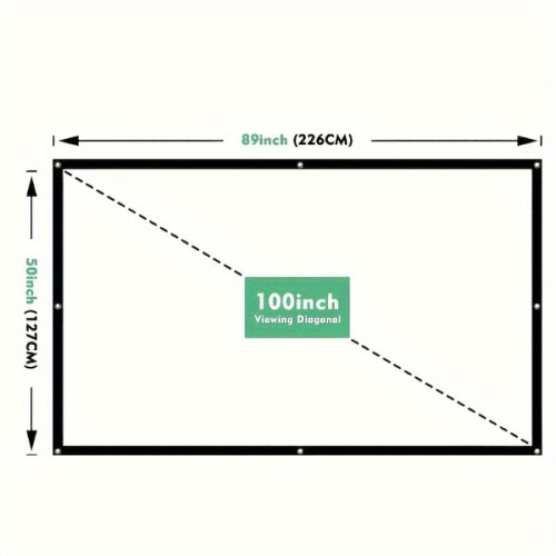 Double-Sided Projection Screen 254cm with Thick Material for Indoor Outdoor Presentations 1