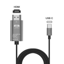 USB-C naar HDMI 4K-kabel, compatibel met MacBook, iPad Pro, UltraHD 4K@60Hz, 1,8 m voor aansluiting op monitor of projector.