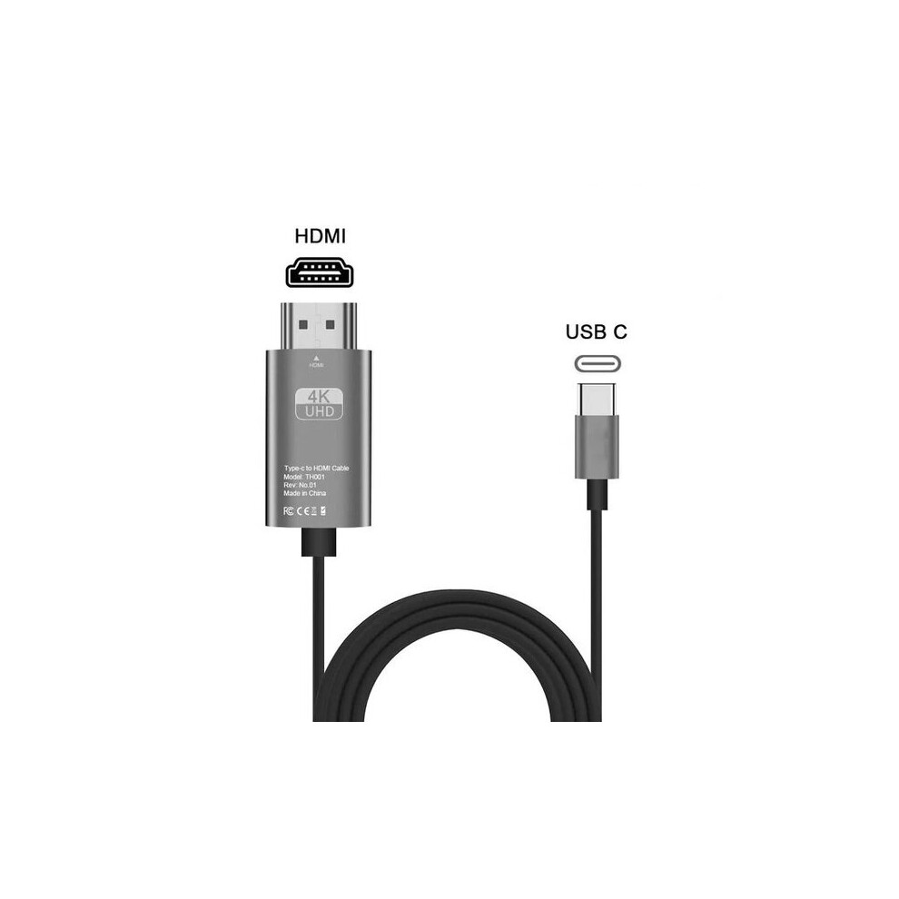 Usb-C To Hdmi 4K Cable Compatible With Macbook, Ipad Pro, Ultrahd 4K@60Hz 1.8M For Monitor Projector Connection 6901508559653