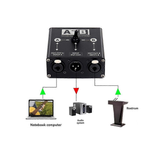 Passive Balanced Audio Switcher for Stage Talkback Systems, 1 Input to 2 Outputs with Non-Common Ground Design 2