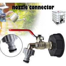 Messing IBC-kraanaansluiting, zuur- en alkalibestendig met afdichtingsring, afneembaar ontwerp voor IBC's van 1000 liter, 6-punts slangadapter