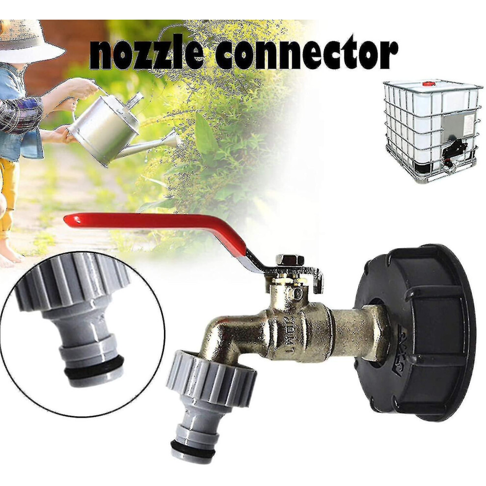 Brass Ibc Faucet Connector, Acid-Alkali Resistant With Sealing Ring, Detachable Design For 1000-Litre Ibcs, 6-Point To Hose Adapter 6901508445062