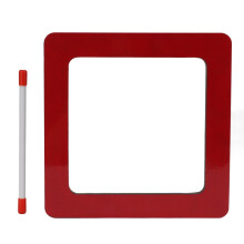 Kids Hand Drum Bright Red Square Shape Child Safe Percussion with Stick for Preschool Music