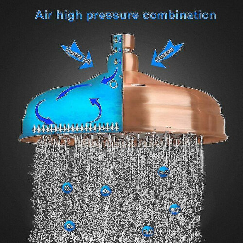 High Pressure Shower Head, Copper 20cm Fixed Bracket Type, Water-Saving Design Boosts Low Water Pressure, No Tools Installation 2