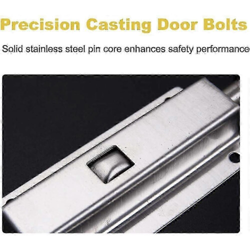 Automatic Sliding Door Bolt 2 Inch, Rustproof Stainless Steel 4 Pack with Push-Button Locking for Security 2