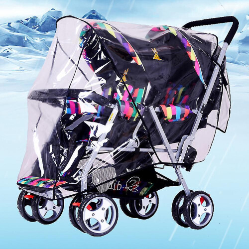 Capa de Chuva para Carrinho de Bebé, Transparente com Ventilação, Proteção Contra Chuva e Vento 2