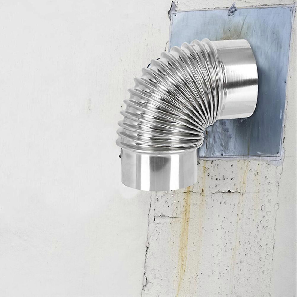 Chimney Flue Elbow Compatible With Kitchen Extractor Duct, 20Cm X 12Cm, Stainless Steel, Leakproof Design 6901508582590
