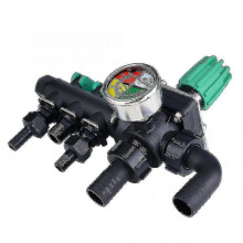 Valvola Controllo Sprayer 3 Vie con Manometro ABS Antiruggine per Collegamenti Multipli