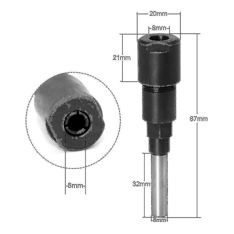 8Mm Carbide Router Collet Extension Rod, Safe Depth Extension For Cnc Manual Machining, Automotive Mold Manufacturing Tool 6901508444348