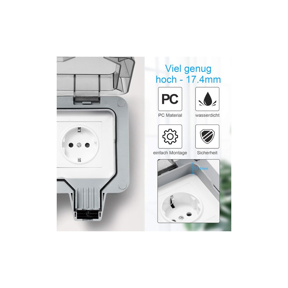 Leakage-Proof Outdoor Socket Ip66 Waterproof, Dual Port With Safety Lock For Child Safety, Outdoor Power Supply 6901508528680