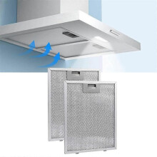 Range Hood Filter 5-Layer Aluminium Mesh for Improved Filtration, Compatible with Leading Hood Brands, 260x320mm Metal Filter 2-Pack
