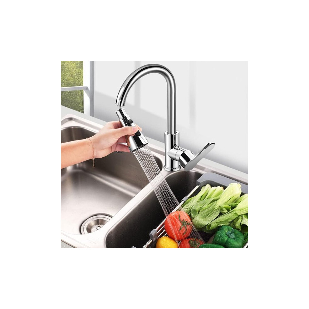 Pull-Out Spray Head For Kitchen Faucet, 3-Mode Adjustable Aerator With 360 Rotation For Sink Cleaning 6901508508033