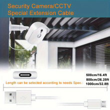 USB-C voedingskabel voor beveiligingscamera's, compatibel met Reolink Arlo Ring, stabiele 5V 2A voeding voor binnen- en buiteninstallatie