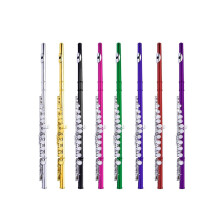 Professional Silver Plated C Key Flute 16 Hole with Case, Bright Tone for Beginners and Experts