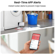 Waterlekdetector voor thuis, zeer gevoelige sensor met 60 dB hoorbaar alarm en realtime meldingen op uw smartphone.