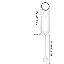 Draadloze waterlekdetector met verstelbare sensor, voor badkamervloer, keuken, kelder, 120 dB alarm, werkt op batterijen.
