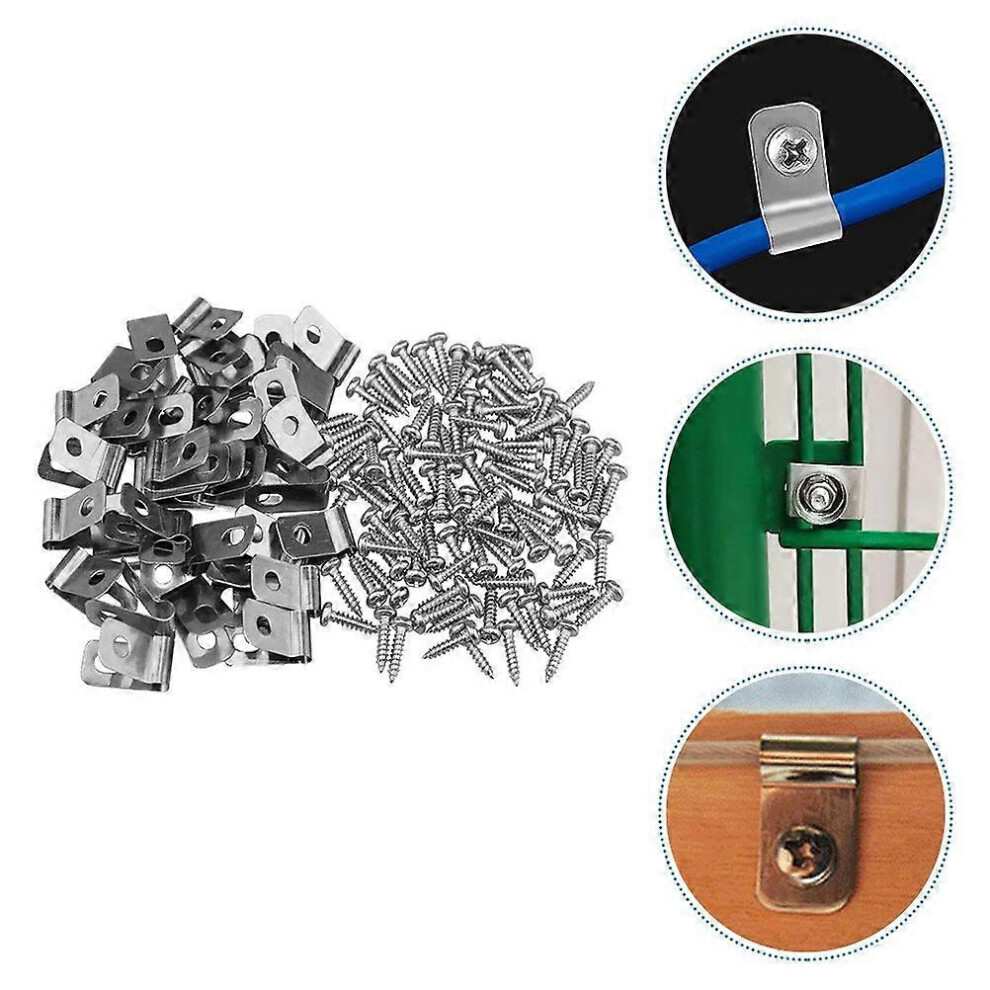 Stainless Steel Wire Clips For Ranch Fence Installation, Secure Fixing Of Welded Wire, 200 Clips With Screws, Agricultural Fencing Hardware 6901508584532