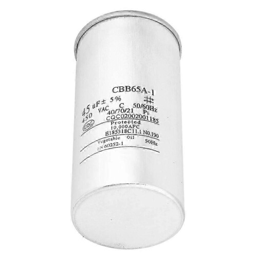 AC Compressor Capacitor 45μF 450V 5% Non-Polar Compatible with Various Air Conditioner Models 1