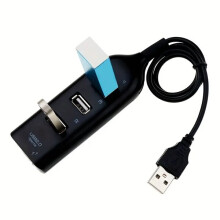 Hub USB 2.0 de 4 Puertos con Adaptador de Corriente, Compatible con PC y Laptop para Transferencia Estable