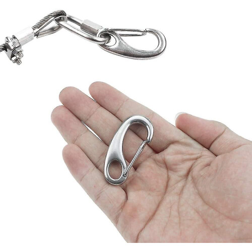 Federnasen-Haken 4er Pack Edelstahl 304 mit Springlock, eiförmig für Rigging, Boote, Garten 2