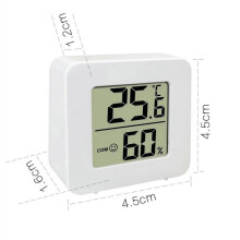 Hygrometer-thermometer met wandmontage, klassiek weerstation voor thuis, geeft luchtvochtigheid en temperatuur weer, inclusief CR2032-batterij.