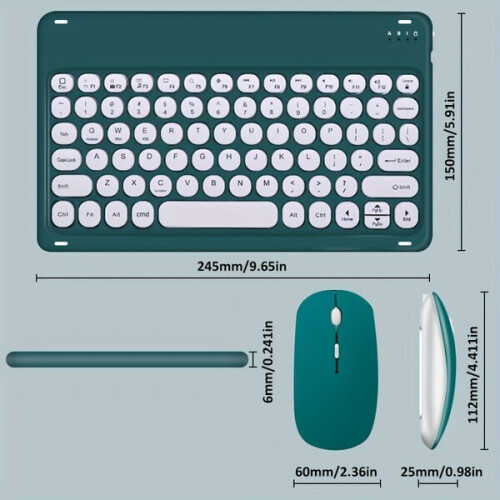 Tastiera e Mouse Wireless Compatti Ricaricabili con Design Ergonomico, Compatibile con Windows Android iOS 1