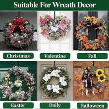 No Drill Wreath Hanger Over Door, Adjustable Iron Hook for Christmas Decor, Damage Free White Door Hanger