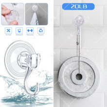 Ganchos de Ventosa 2 Unidades, Ganchos Resistentes a 6,6lb para Superfícies Lisas, Design Transparente Reutilizável, Sem Resíduo