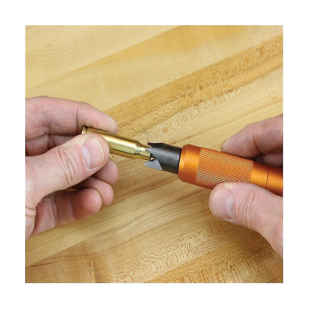 Orange Metal Cartridge Case Prep Tool With Inside Outside Deburring, Case Mouth Chamfer Tool Kit 6901508456570