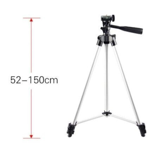 Trípode de Alumínio com Placa Quick Release Compatível com Câmeras Mirrorless e DSLR, Altura Ajustável 52-100cm 1