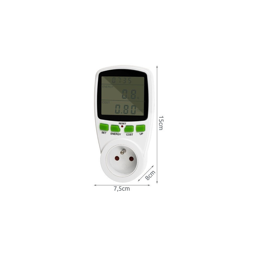 Electricity Usage Monitor With Digital Display Cost Calculator, 16A 3680W Plug-In Energy Meter To Track Consumption And Save On Bills 6901508545731