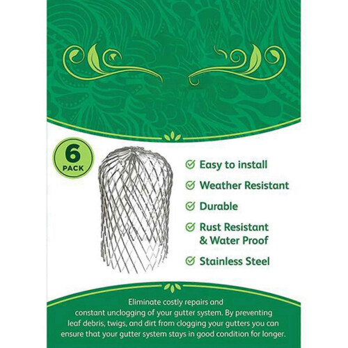 Downspout Filter Aluminium Tool-Free Adjustable Installation 12 Pack for Gutter Guard Secure Fit Clog Prevention 2