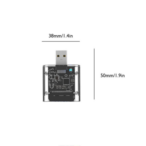 Θήκη SSD M.2 SATA εξωτερική USB 3.0 συμβατή με 2242, 2260, 2280, κέλυξ ακρυλικού με μπλε LED