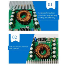 Conversor Redutor de Tensão CC 1500W 50A com Display Digital e Ventoinha Inteligente Termocontrolada