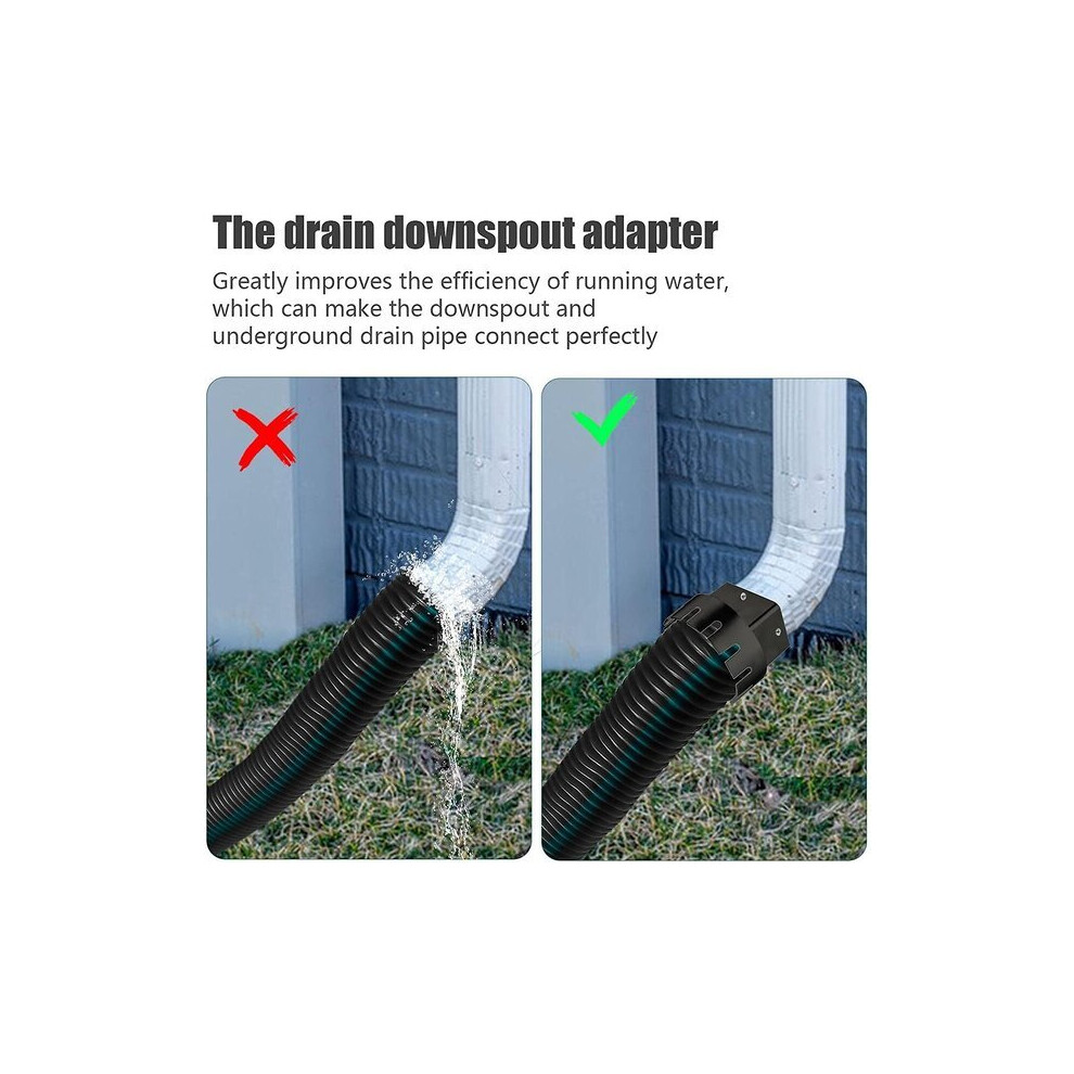 3X4 Inch Downspout To Drain Adapter For Seamless Connection, Abs Material For Downpipe And Drainage Pipe 6901508558090