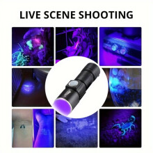 UV Taschenlampe 395nm mit Zoom-Fokus, 3 Helligkeitsstufen und USB-Aufladung zur Detektion von Tierflecken und Aushärtung von Harz