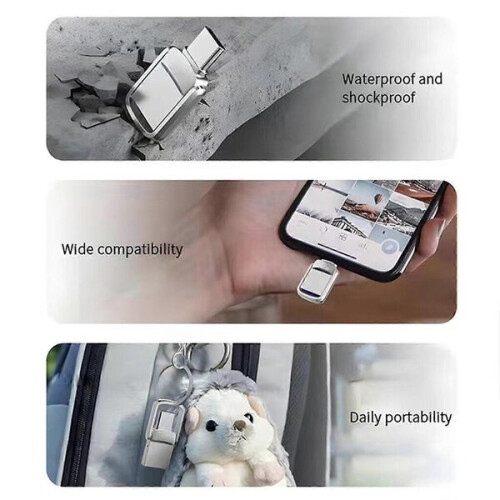 USB Flash Drive 1TB Μεταλλικό, Ανθεκτικό στο Νερό και Κρούσεις, Συμβατό με Κινητά και USB 3.0 2