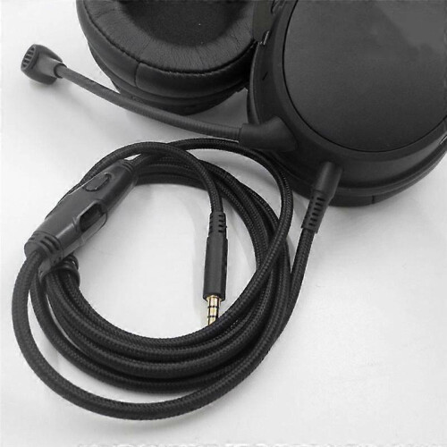 Câble tressé avec commande de volume et de coupure du micro intégrée, compatible avec les casques HyperX Cloud Alpha, Cloud Core et Flight.