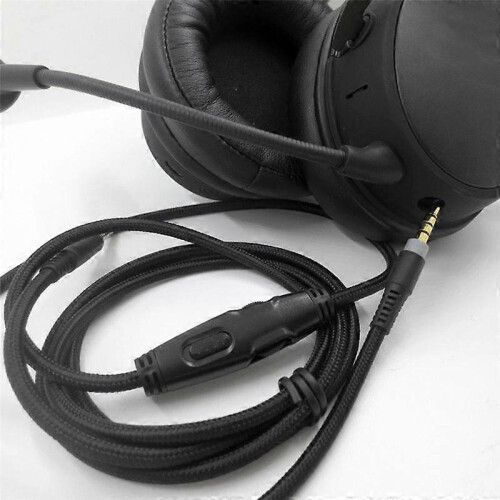 Câble tressé avec commande de volume et de coupure du micro intégrée, compatible avec les casques HyperX Cloud Alpha, Cloud Core et Flight. 1
