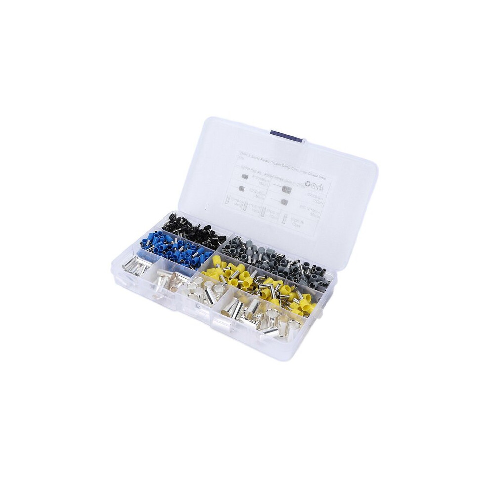 Crimp Terminal Kit With Insulated Ferrules, 390Pcs Tinned Copper Terminals For Wiring, Oxidation Resistant 6901508578463