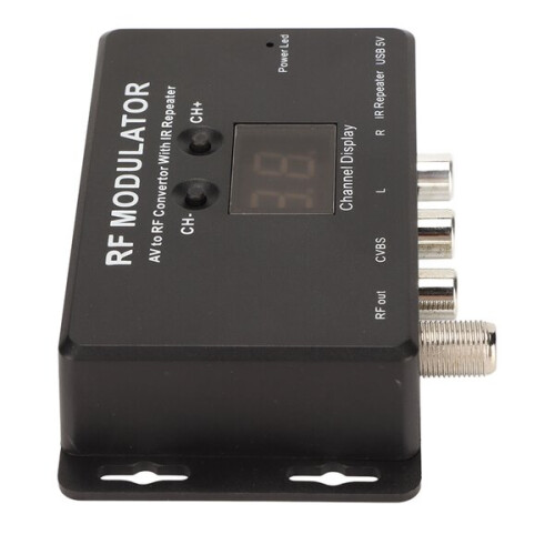 AV to RF TV Modulator Converter with Multi-room Sharing Function, 21 Channels for Set-top Box DVD Distribution 1